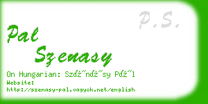 pal szenasy business card